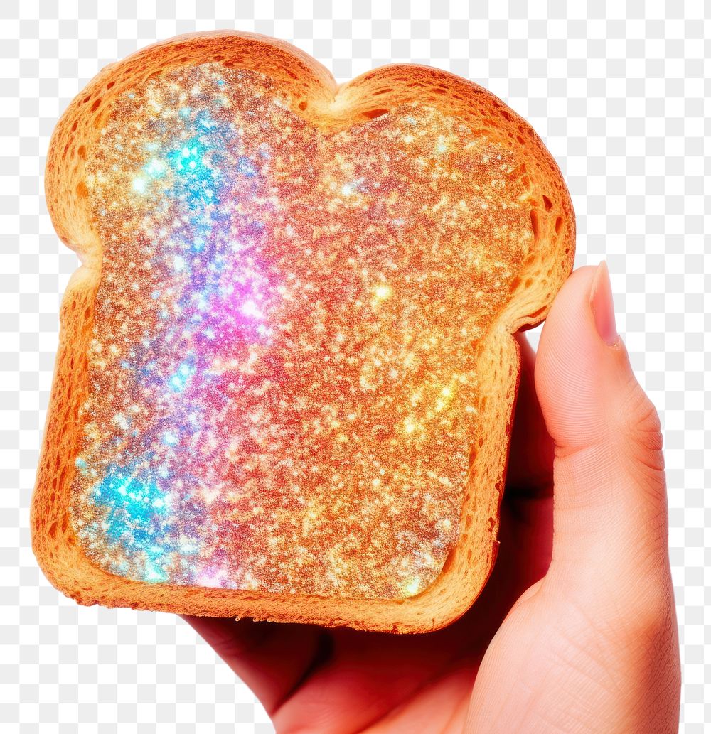 PNG Bread glitter sticker food celebration breakfast.