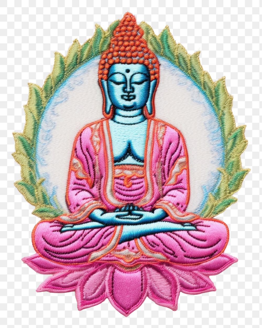 PNG Buddha statue embroidery pattern craft. AI generated Image by rawpixel.