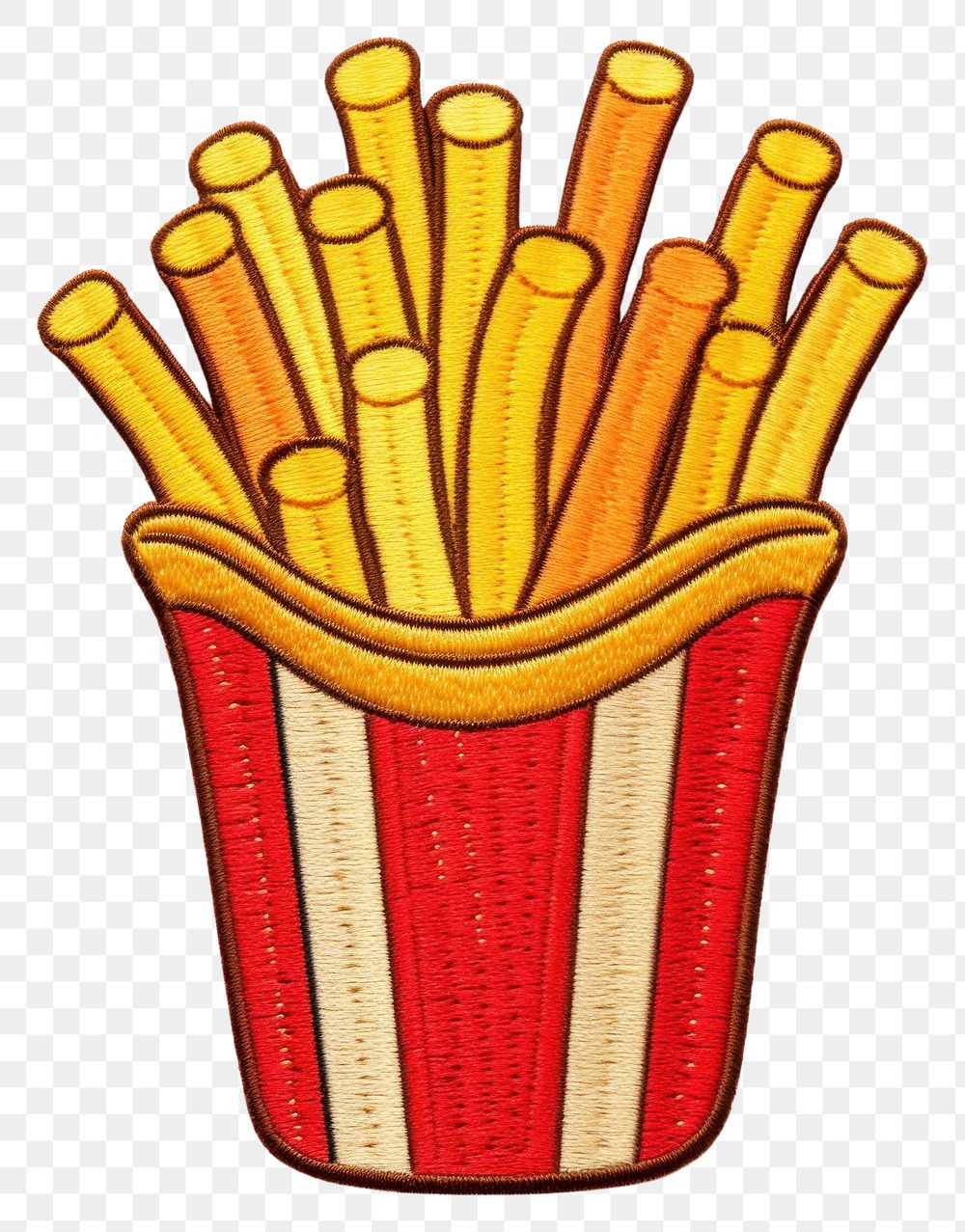 PNG French fries yellow food red. AI generated Image by rawpixel.