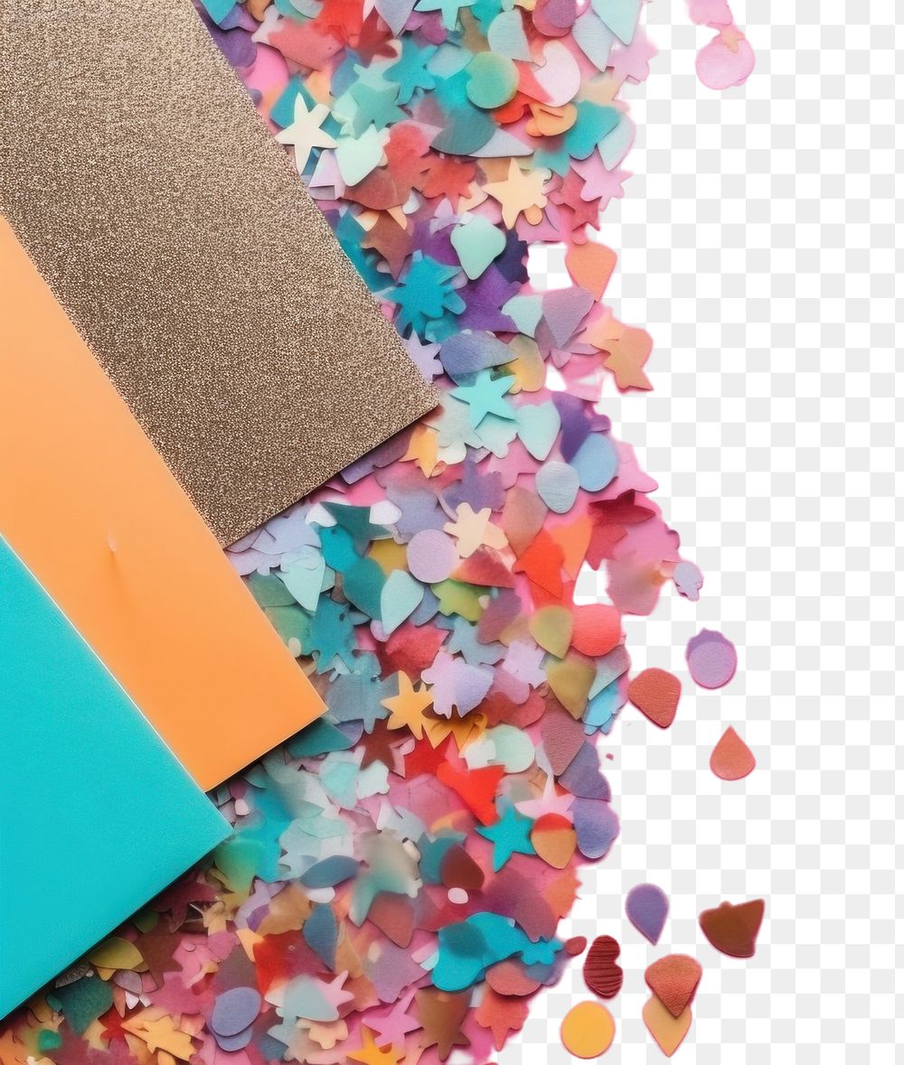 PNG  Arts and crafts confetti glitter petal. AI generated Image by rawpixel.