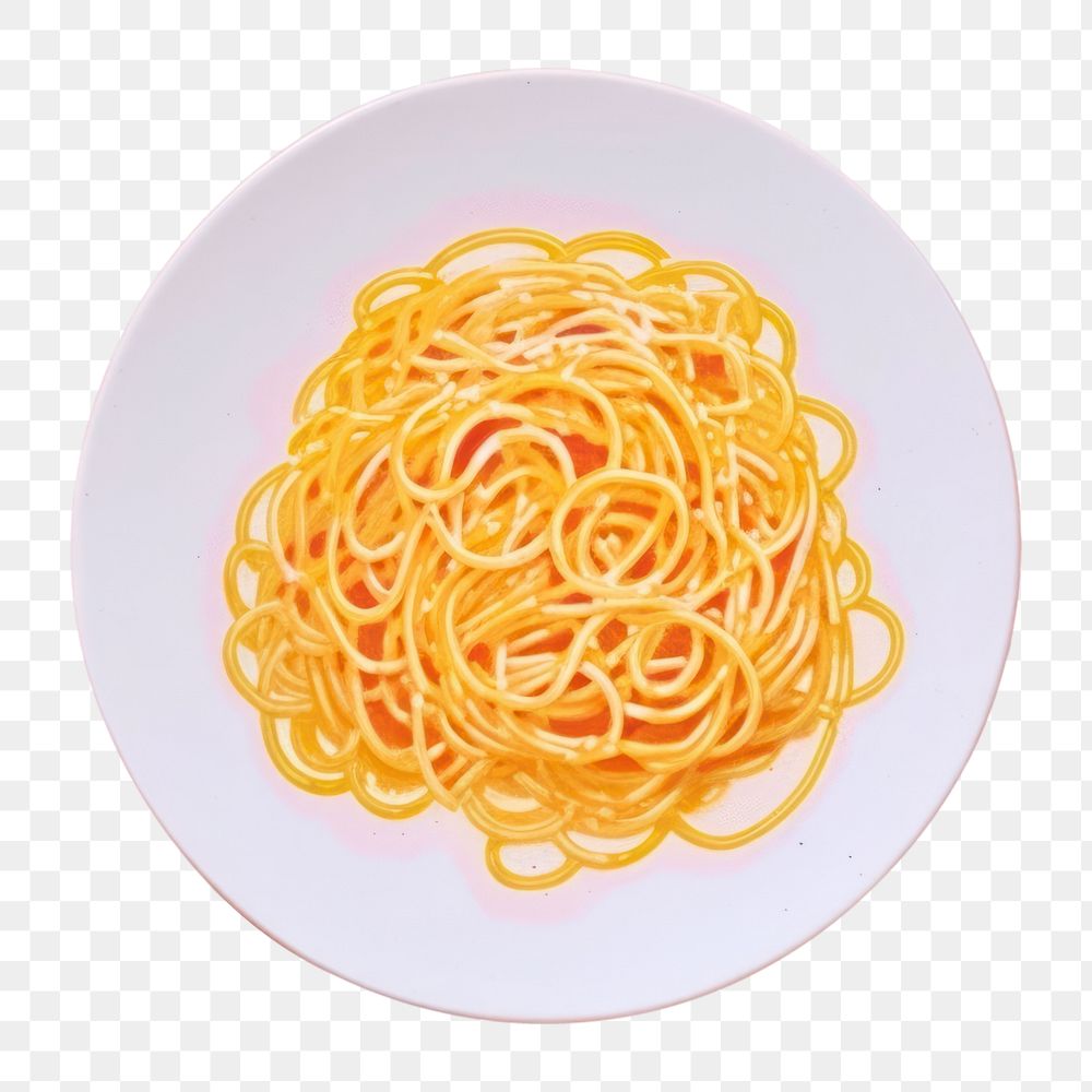 PNG Spaghetti pasta plate food.