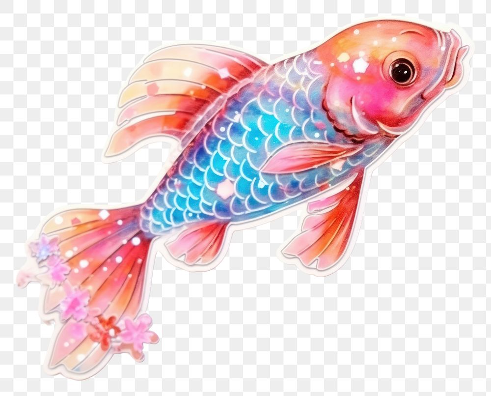 PNG Koi fish glitter sticker animal white background representation.