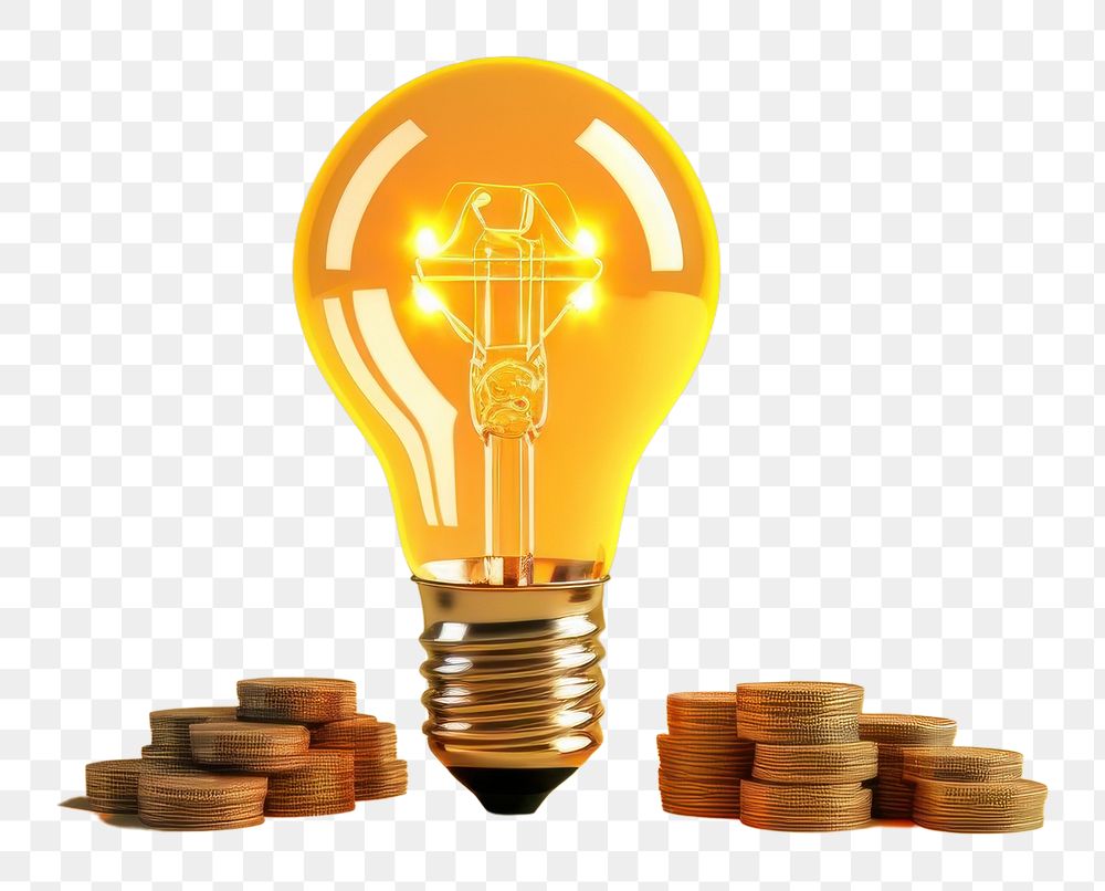 PNG  Light bulb with money lightbulb innovation gold.