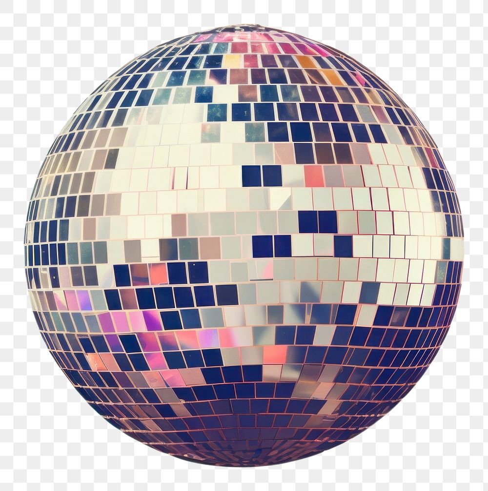 PNG Collage Retro dreamy disco ball astronomy sphere night.