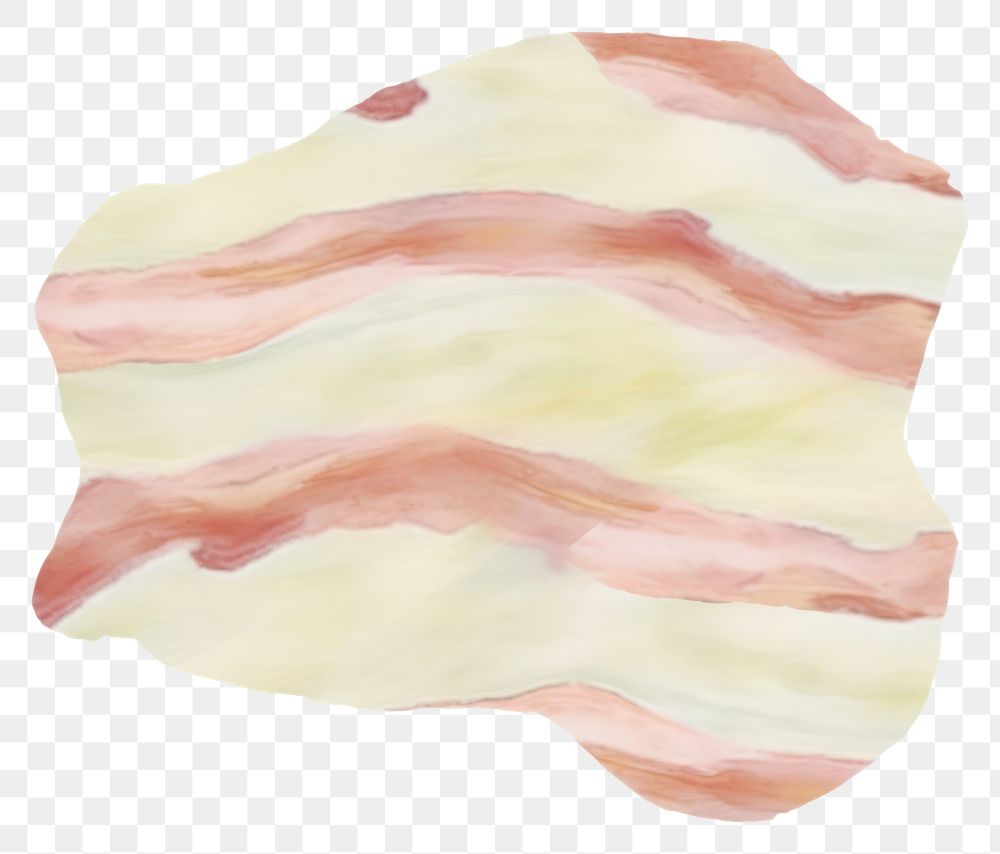 PNG Bacon marble distort shape abstract paper white background.