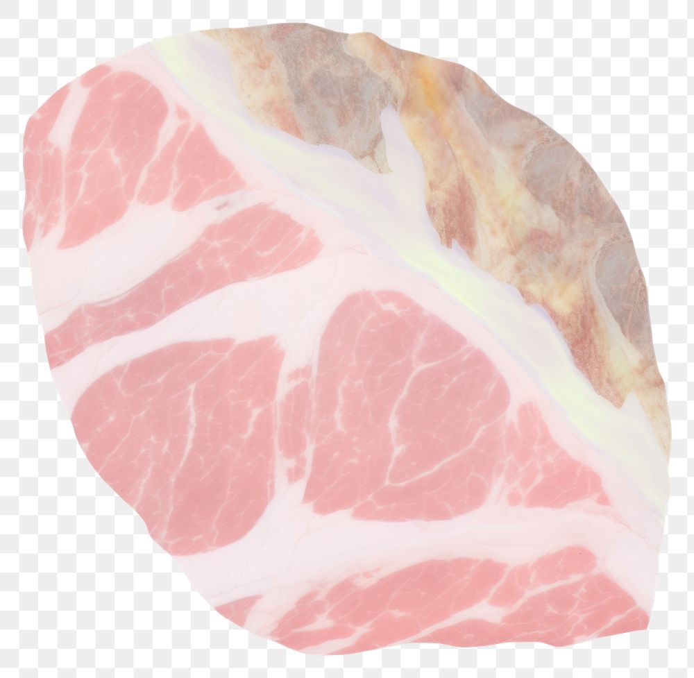 PNG Beef slice marble distort shape meat pork food.