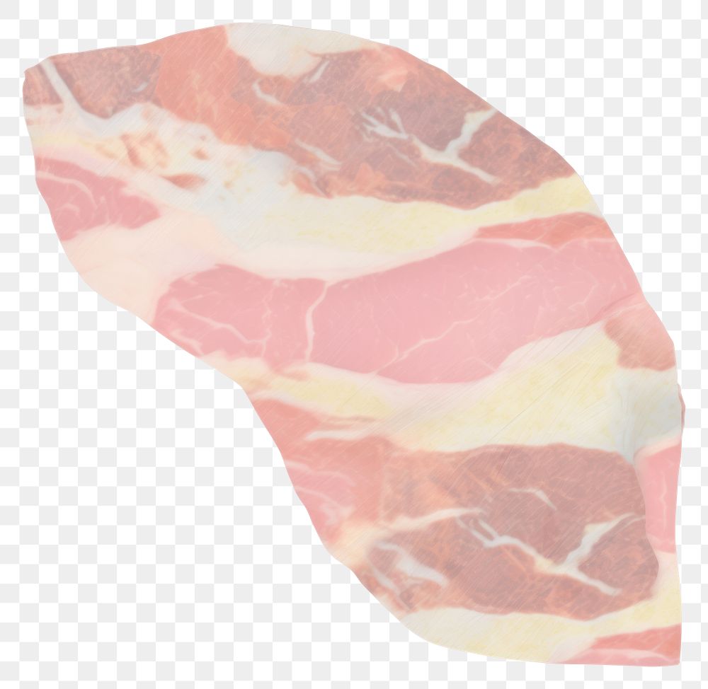 PNG Beef slice marble distort shape white background prosciutto capicola.