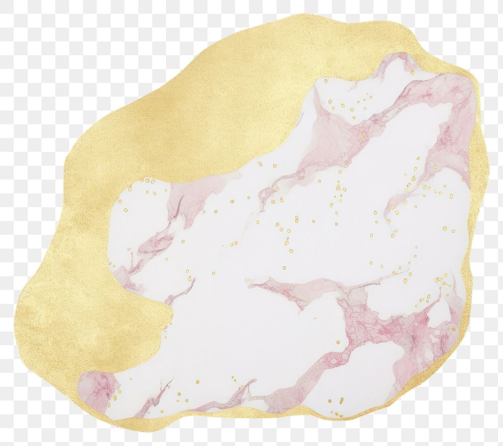 PNG Gold glitter marble distort shape paper white background accessories.