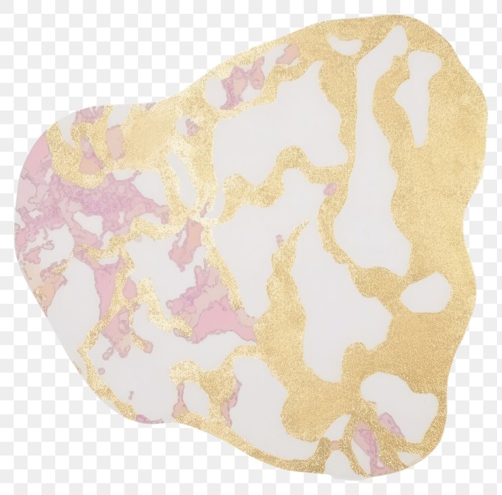 PNG Gold glitter marble distort shape white background magnification microbiology.