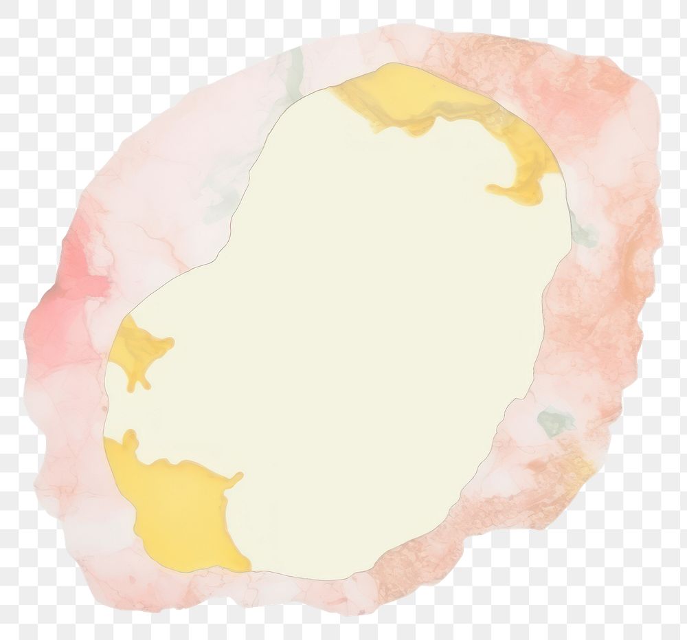 PNG Fried egg marble distort shape abstract paper white background.