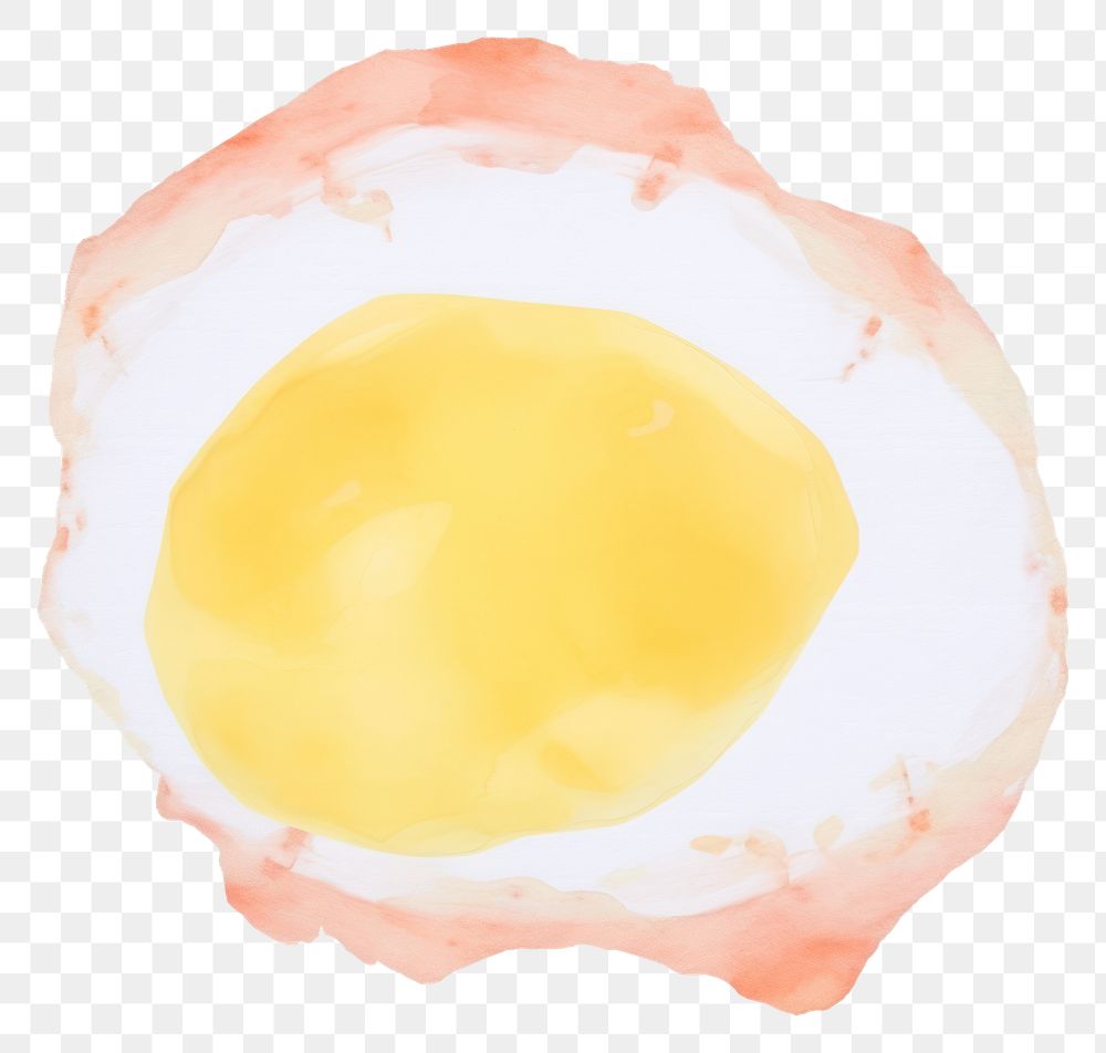 PNG Fried egg marble distort shape food white background freshness.