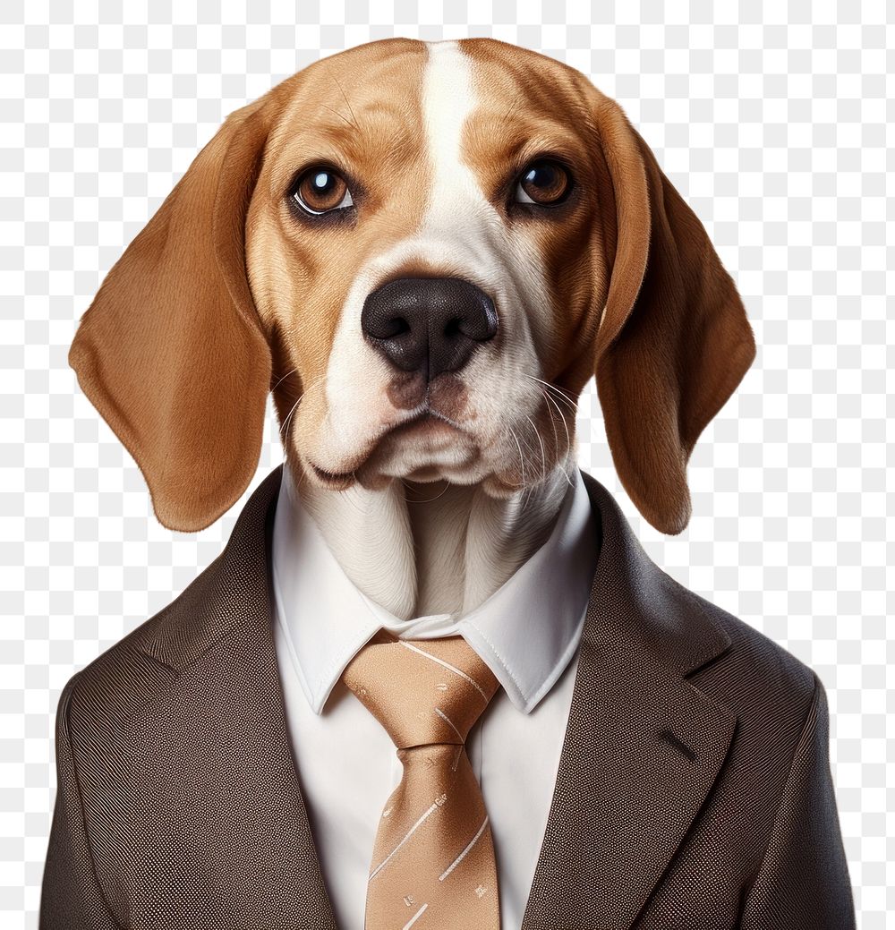 PNG Beagle animal portrait necktie.
