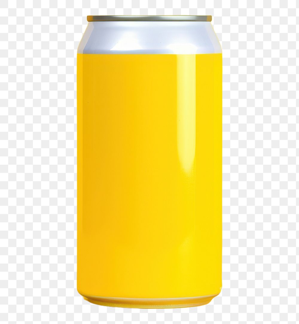 PNG  Can mockup yellow refreshment container.