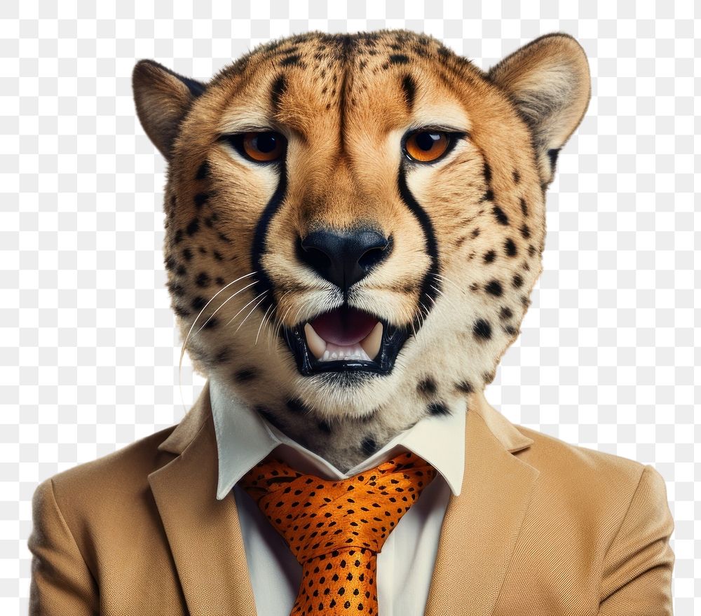PNG Cheetah animal wildlife portrait.