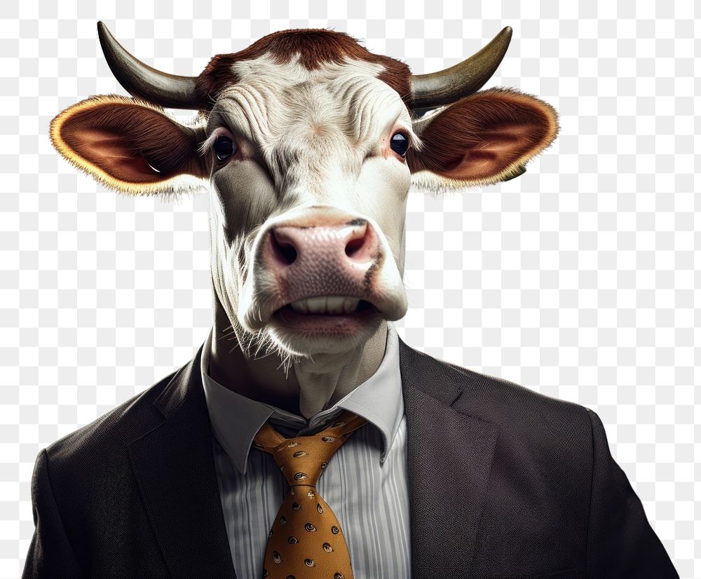 PNG Cow animal livestock portrait.