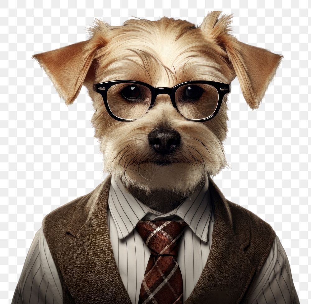 PNG Dog portrait animal glasses.