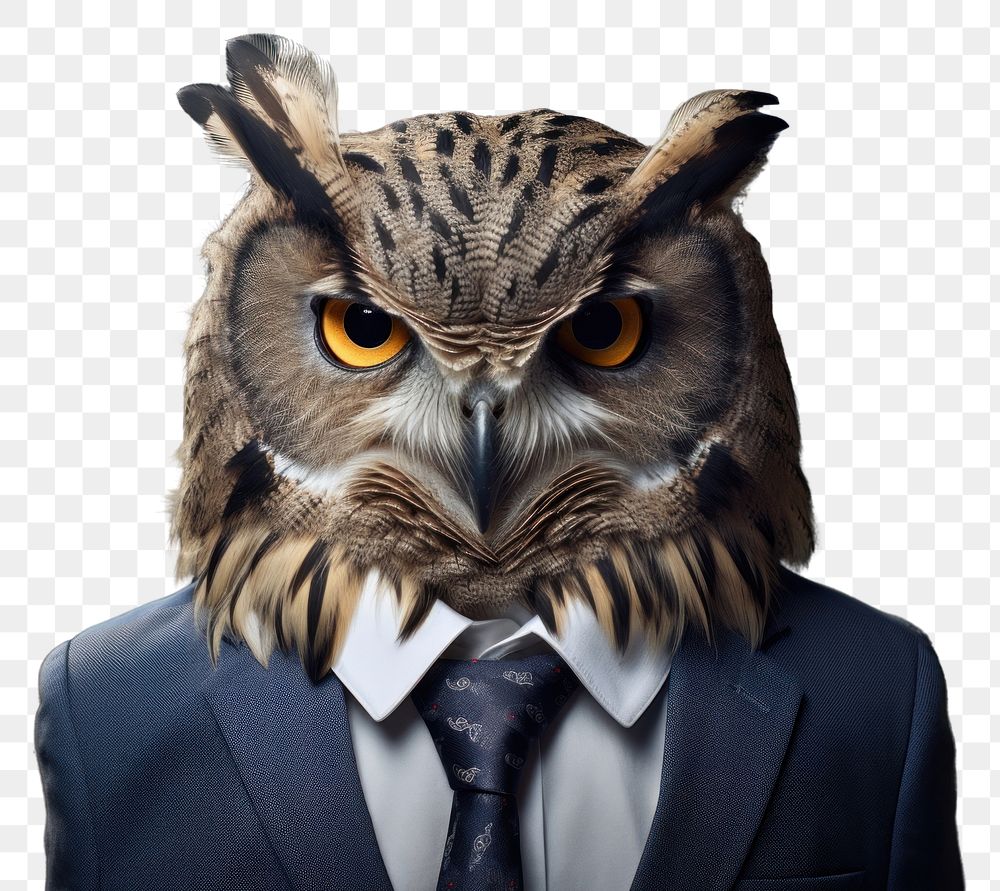 PNG Owl portrait animal photo.