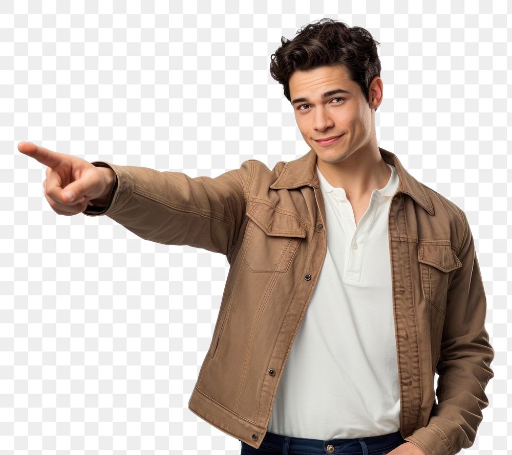 PNG Man pointing to copyspace finger jacket adult.