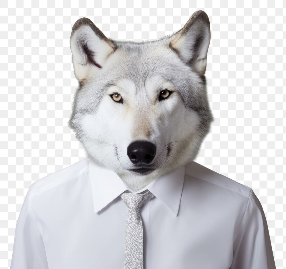 PNG Wolf animal shirt portrait.