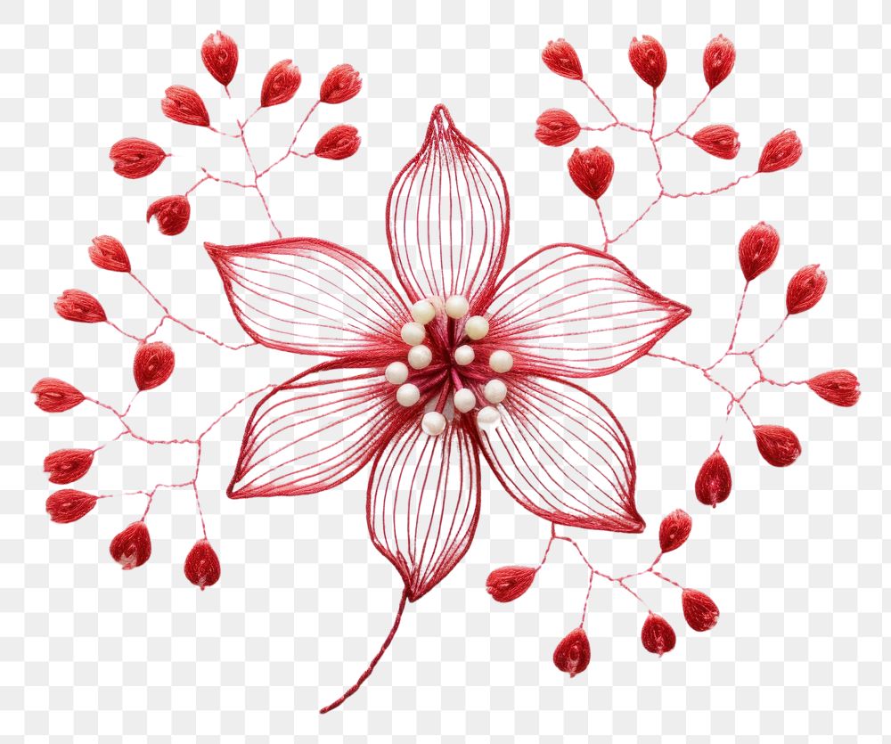 PNG Needlework embroidery pattern flower.