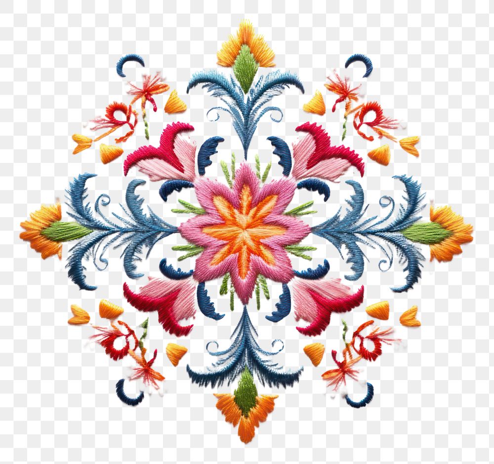 PNG Embroidery textile pattern art.