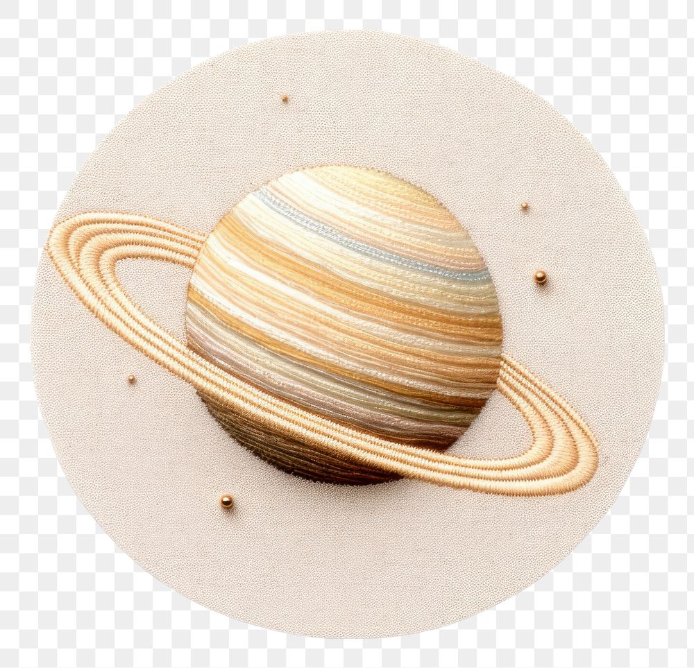 PNG Saturn in embroidery style space accessories astronomy.