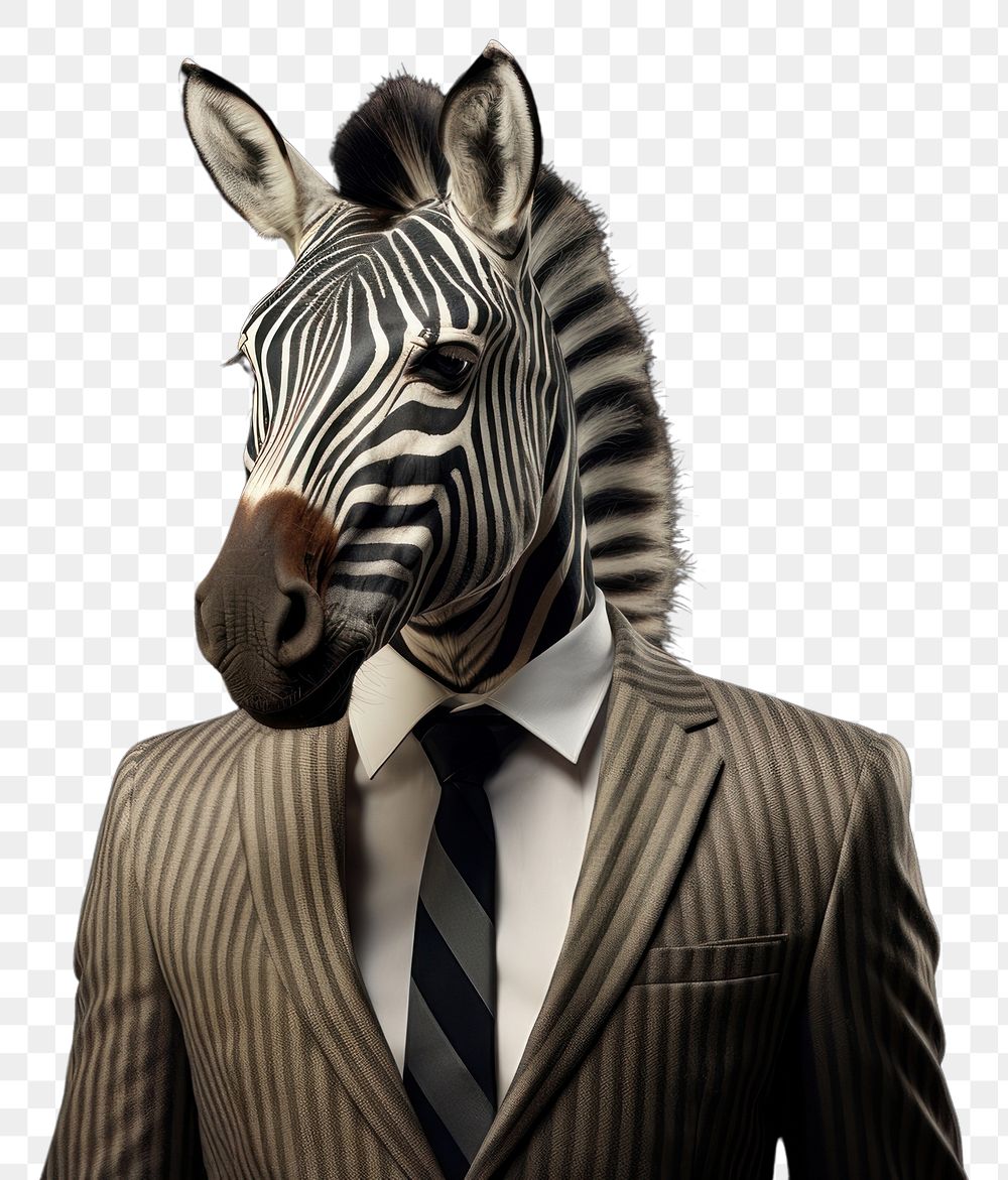 PNG Zebra animal wildlife portrait.