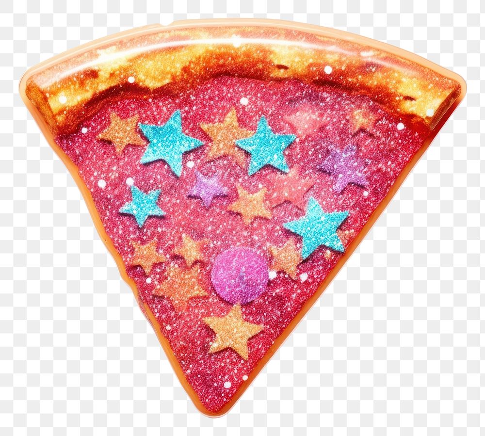 PNG Pizza glitter sticker food white background confectionery.