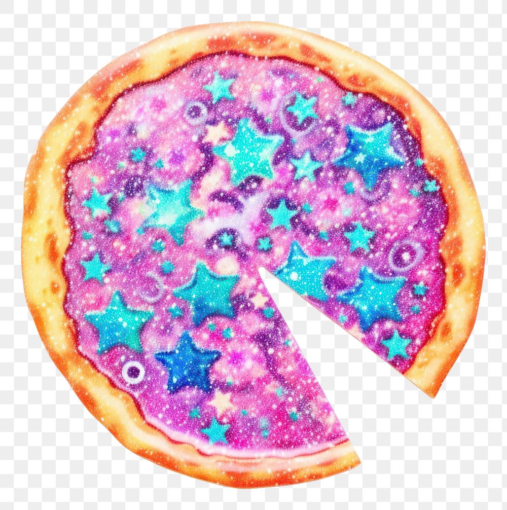 PNG Pizza glitter sticker food white background pepperoni.