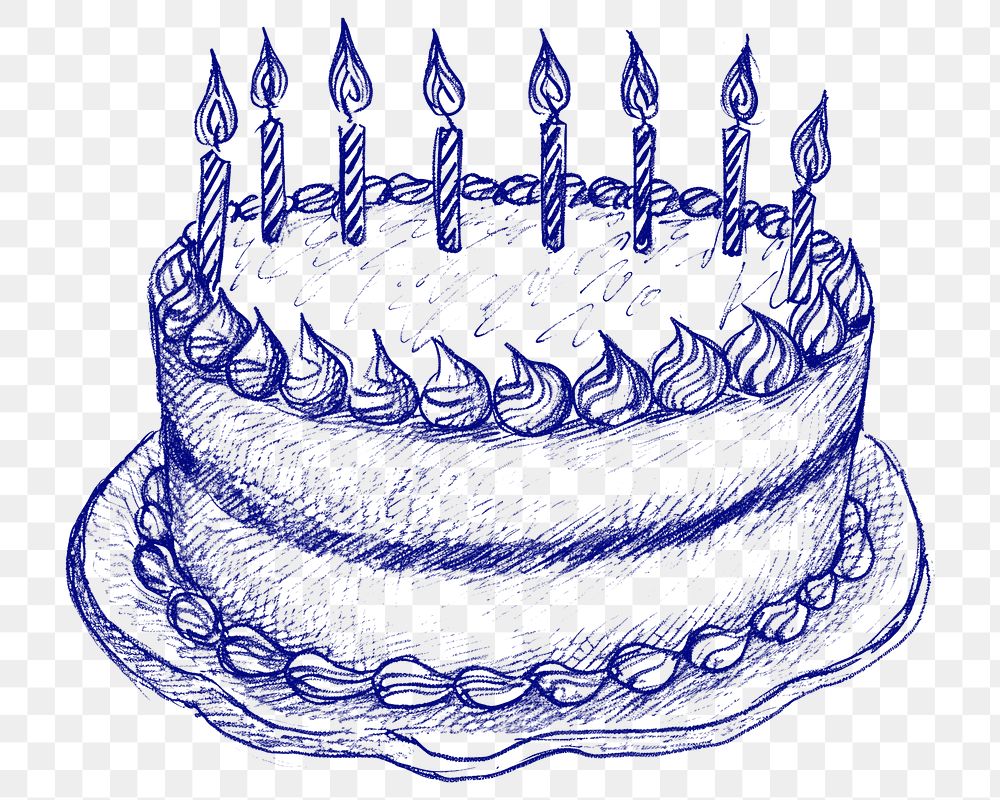 PNG Cake birthday dessert drawing.