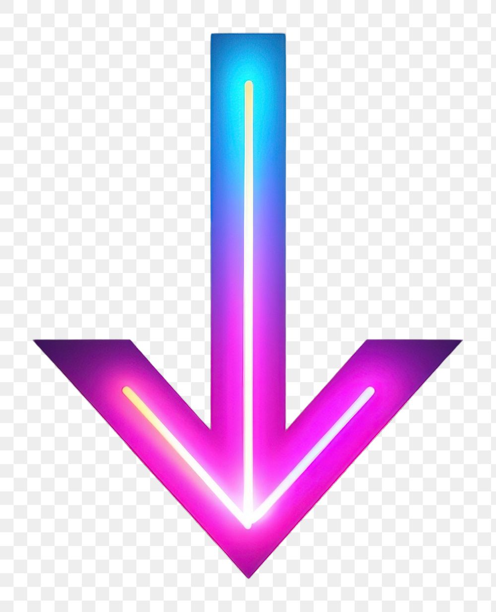 PNG  Neon icon arrow purple symbol light. AI generated Image by rawpixel.
