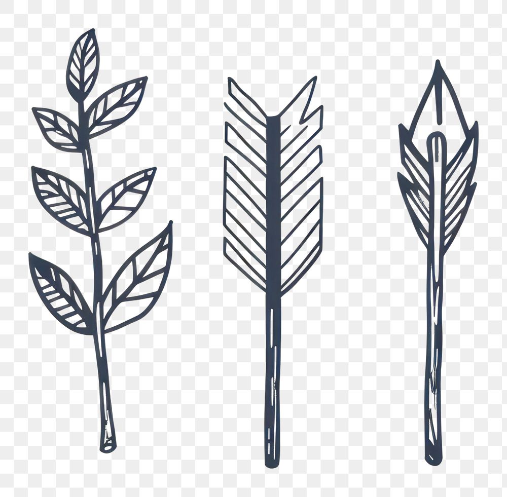 PNG Drawing sketch plant leaf. AI generated Image by rawpixel.