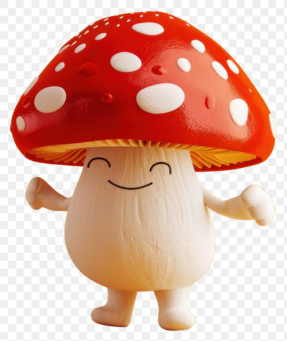 PNG 3d mushroom character cartoon fungus agaric.