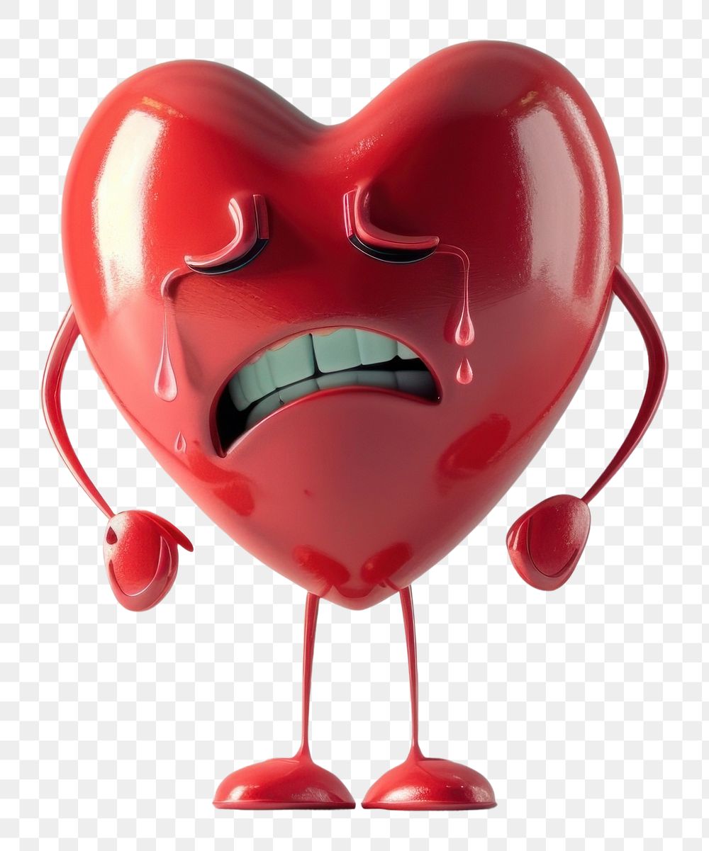 PNG 3d broken heart character cartoon representation balloon.