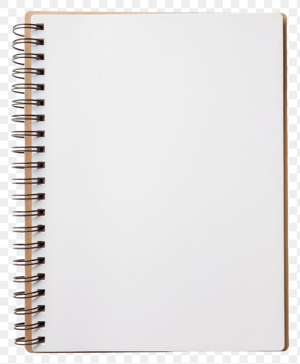 PNG A blanked notebook diary white page.