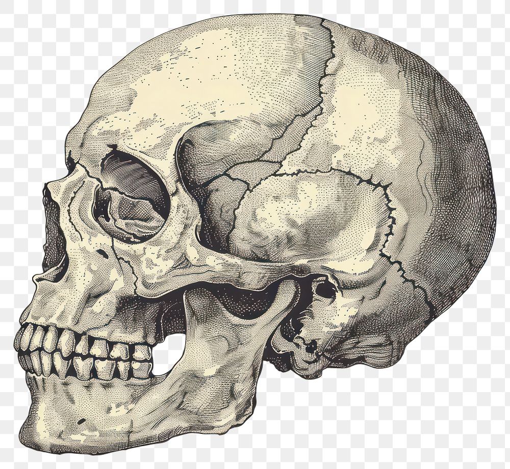 PNG Skull drawing sketch human.