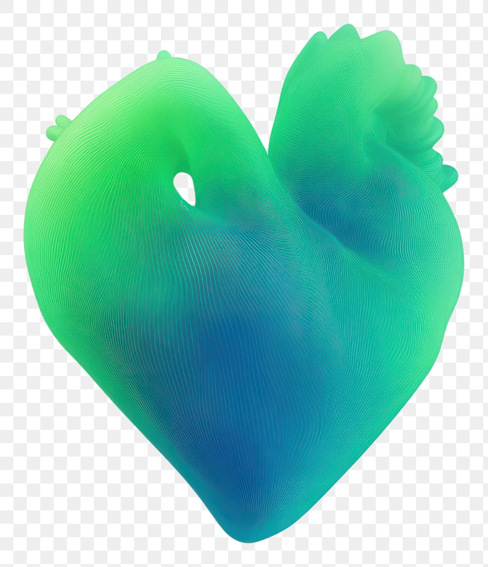 PNG  Abstract blurred gradient illustration human heart green creativity turquoise.