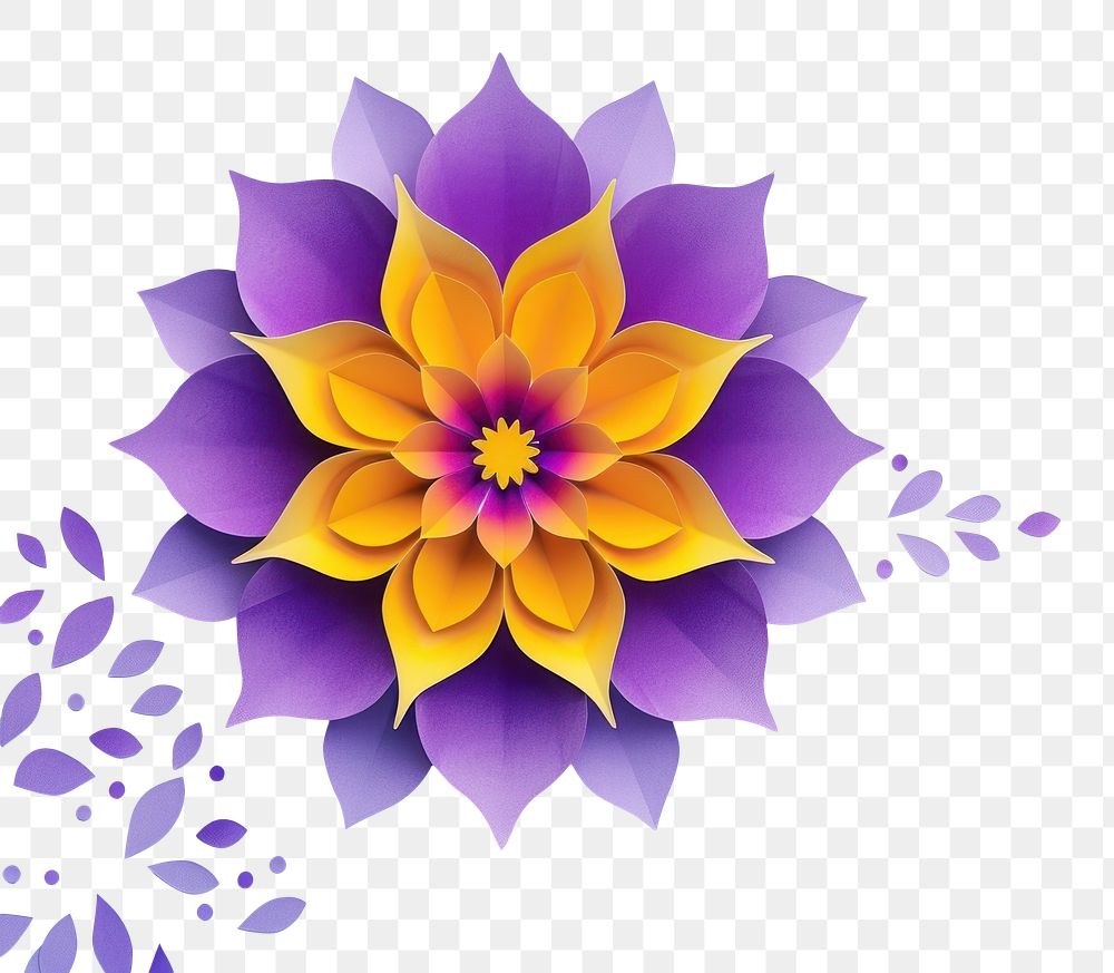 PNG Diwali festival purple pattern flower.
