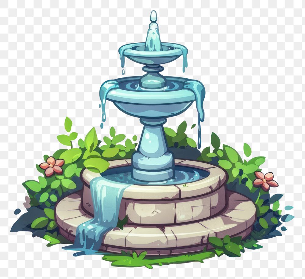 PNG Fountain architecture cartoon creativity. | Premium PNG - rawpixel