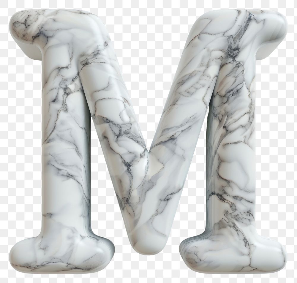 PNG Letter M marble art porcelain.