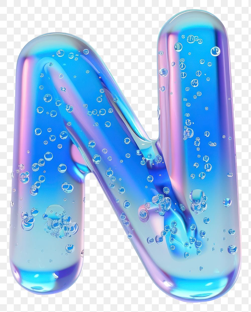 PNG Letter N bubble blue white background.