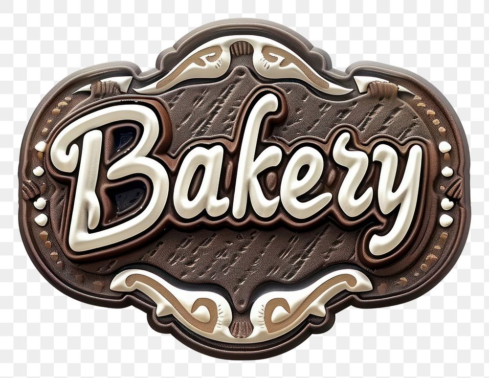 PNG Bakery logo buckle white background.
