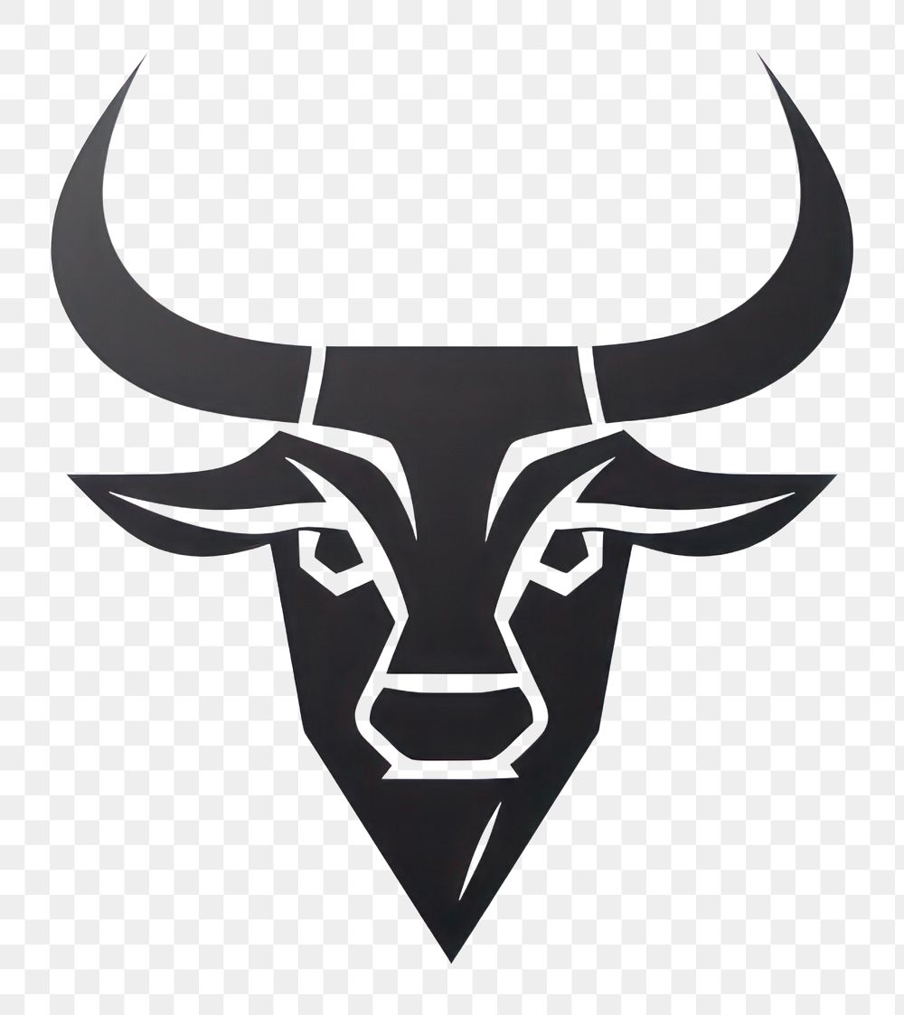 PNG Simple Bull market vector line icon mammal logo bull.