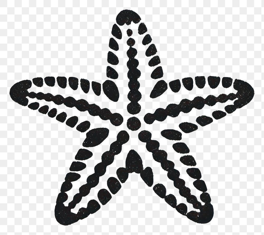 PNG Starfish stencil shape calligraphy.