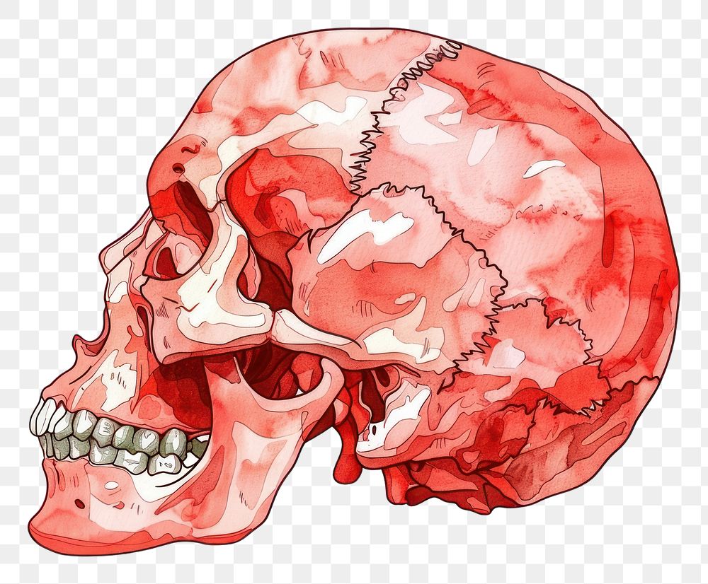 PNG Skull drawing sketch illustrated.