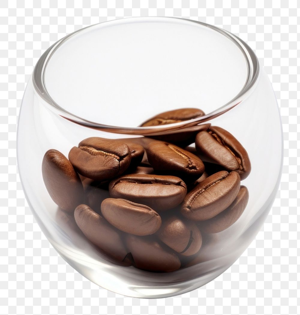 PNG Coffee bean glass white background coffee beans.