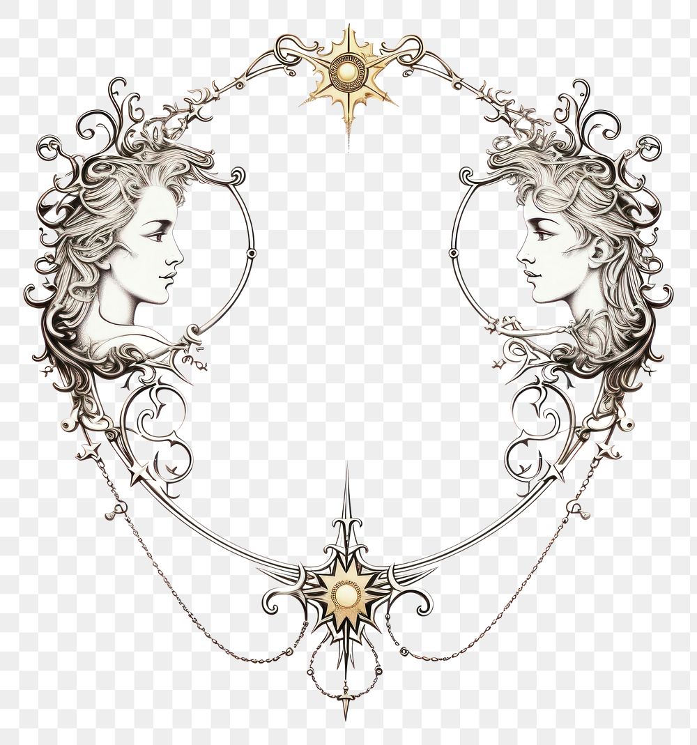 PNG Moon and Sun chandelier necklace jewelry.
