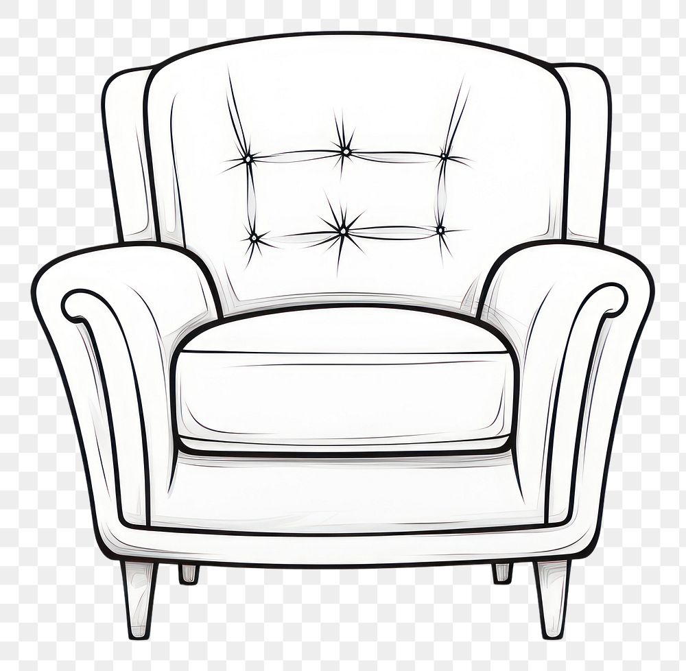 PNG A chair furniture sketch armchair drawing.