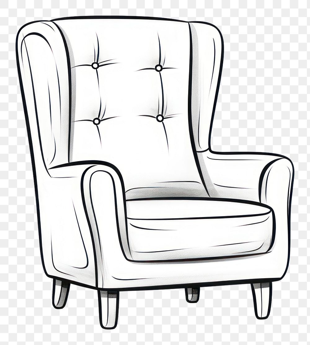 PNG A chair furniture armchair sketch line.