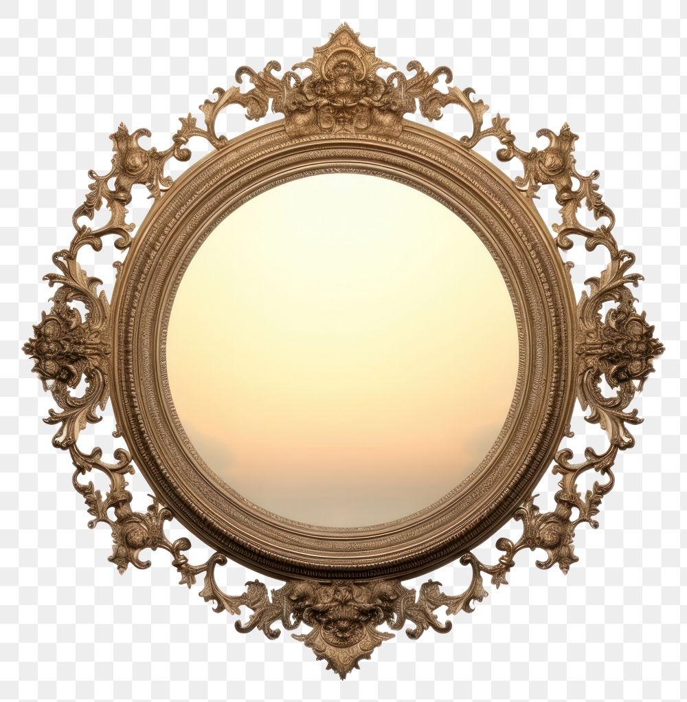PNG Angel and Sun with Cloud lighting mirror frame.